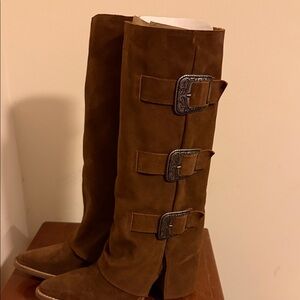 Dingo Brown Over the Knee Boots with Buckles